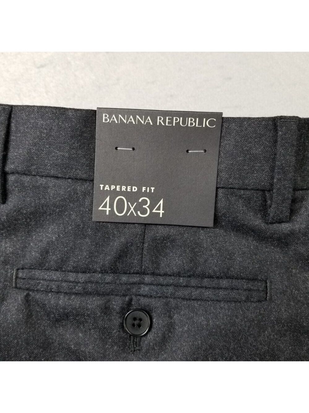 Banana Republic Pants Mens Gray Tapered Soft Virgin Wool Vitale Flannel 120's - Picture 2 of 12